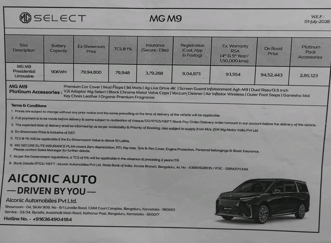 Price List Page 1