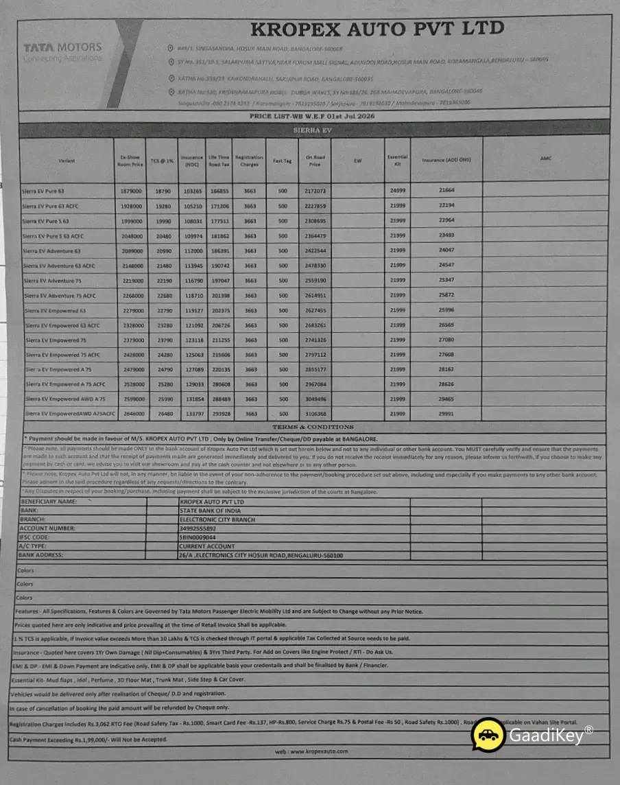 Price List Page 2